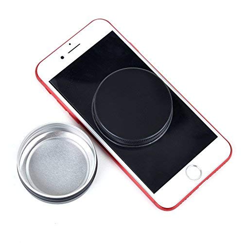 1oz. Metal Tin 30g Sample Lip Balm Tins Aluminum Tin Containers with Lids Screw Top Tins Cans Empty Storage Jars,Pack of 48(Black)