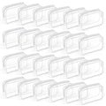 TISRATOK 24 PCS Clear Toiletry Bag for Women Men, Transparent Cosmetic Bag for Travel Makeup Organizer TSA Approved Pouch - White,Medium