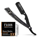 Fac?n Straight Razors for Men - Professional Barber Straight Edge Razor Kit with 100 Blades, Wooden Stainless Steel Barbero Shaver for a Smooth & Precise Shave, Premium Barber Razor for Men's Shaving