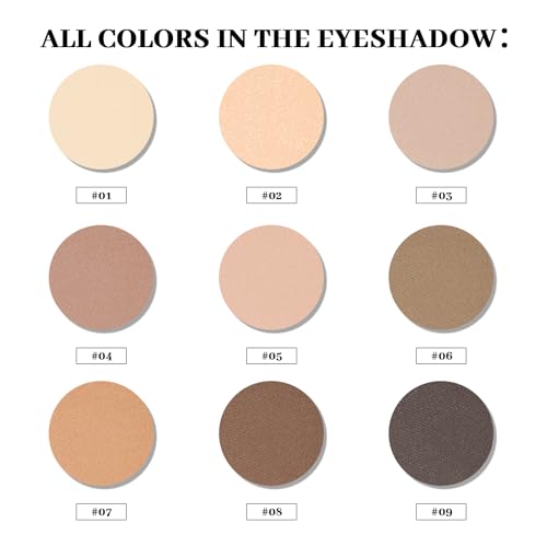 Neutral Eyeshadow Palette, Nude Eyeshadow Palette, Matte Eye Shadow Makeup Palette with Mirror, Long-Lasting Wear, Vegan, Cruelty-Free - 0.5oz