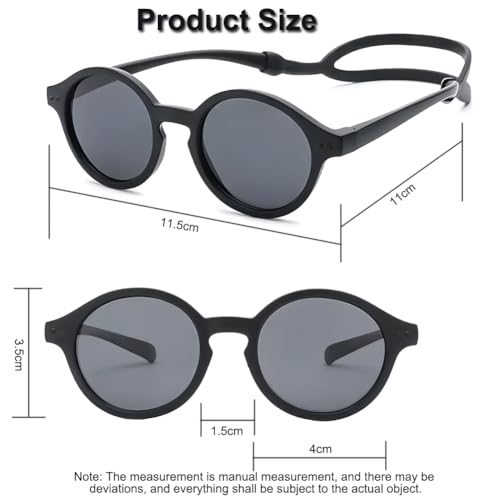 FBHLZ Baby polarized sunglasses UV400 with anti-falling headband TPEE material UV proof suitable for babies 0-12 Months