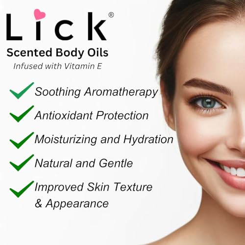 LICK Rose & Jasmine Floral Scented Body Oil ? Lightweight Daily Hydration with Almond Oil & Vitamin E ? 4 oz