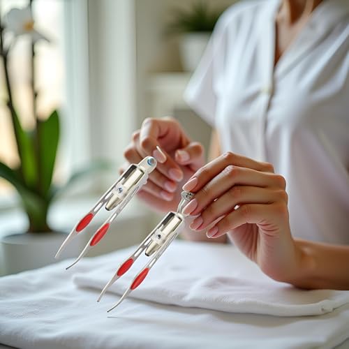 2Pcs Silver Tweezer With LED Light For Hair Removal Makeup Tool Eyebrow Eyelash for Women Facial Hair, Lash Trimmer, Hair Tweezers, Ingrown For Tweezer, Women's Hair Removal Tweezers