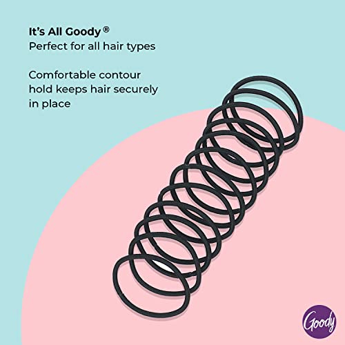 Goody Ouchless Hair Elastics ? No Pull, No Breakage, Tangle-Free Hold for Thick, Curly, Coily & Textured Hair ? 70 Count, Black, Long-Lasting Ponytail Holders for Women & Men