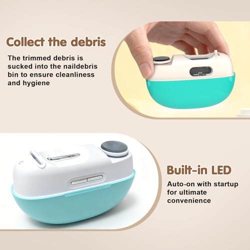 Adjustable Blade Opening Electric Nail Clipper for Thick & Thin Nails, Electric Nail Clippers for Seniors & Adults, Baby Electric Nail Trimmer, Automatic Nail Clipper for Fingernail & Toe (Green)