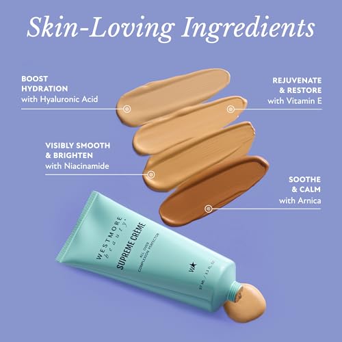 Westmore Beauty Supreme Creme All-Over Complexion Perfector ? Long-Lasting CC Cream Foundation - Waterproof & Transfer-Resistant Skin Tint - 3.3 Oz (Rich)