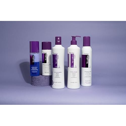 Fanola No Yellow Incredible Foam - Purple Hair Conditioner Mousse Toner With Violet Pigments Removes Yellow And Brassiness On Bleached, Blonde Or Highlighted Hair 8.4oz