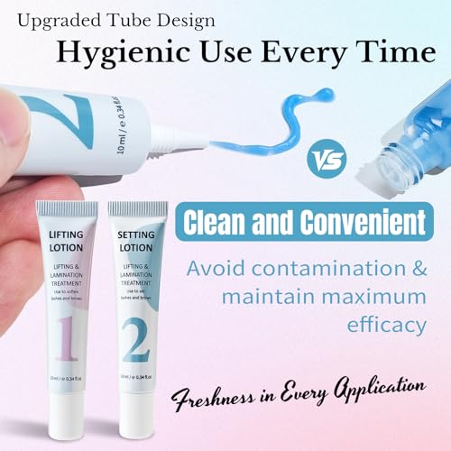 Lash Lifting & Fixing Lotion for DIY Lash Lift at Home Precision Slim-Tip Tube for Controlled, Waste-Free Application, Works with Lash Lift Pads or Tools