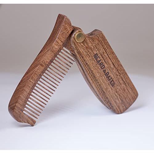 BEARD & BATES The Sandalwood Switchblade - Folding Solid Wood Beard Hair Comb | FACTORY SECONDS CLOSEOUT