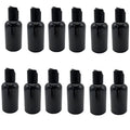 Natural Farms 2 oz Black Boston Plastic Bottles -12 Pack Empty Bottle Refillable - BPA Free - Essential Oils - Aromatherapy | Black Press Down Disc Cap - Made in the USA