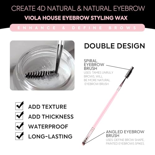 VIOLA HOUSE Brow Styling Wax, Eyebrow Soap, Long-lasting Waterproof Eye Brow Gel, 4D Feathery Eyebrow Soap Kit With Brush-0.49oz