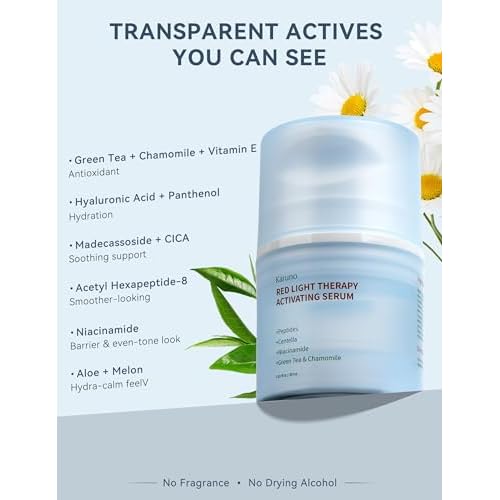 Red Light Therapy Activation Serum for Face ? Activation & Hydration Booster for LED Mask, Microcurrent & Facial Devices ? Hyaluronic Acid, Green Tea, Niacinamide, Centella & Aloe ? 1.01 fl.oz