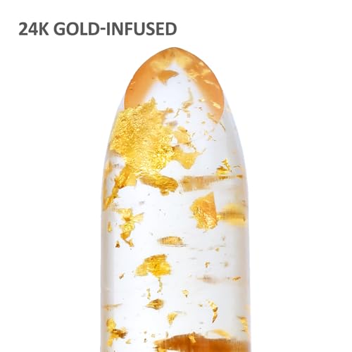 Color Changing Lipstick with 24K Gold Flakes - Moisturizing & Long Lasting pH Lip Balm, Hydrate & Nourish Lip While Leaving Sheer Pink Tint, Golden Glow