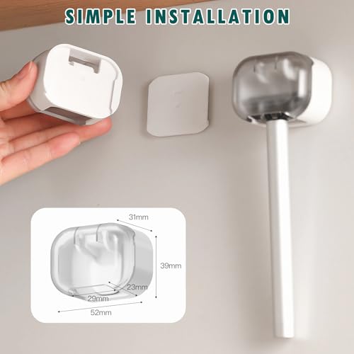 Razor Holder for Shower, 2 Pcs Plastic Razor Holders with Cover for Shower Wall, Waterproof Shaver Holder for Shower, Self Adhesive Waterproof Razor Rack for Bathroom, Wall Mounted Razor Holder