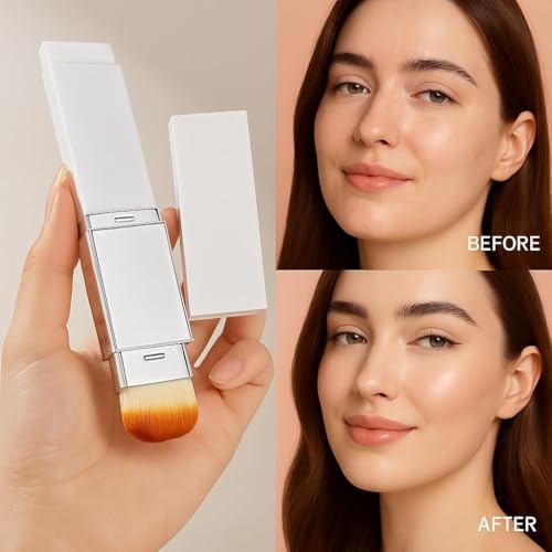 Blanc Cover Cream Stick ? Korean Color Changing Foundation Stick with Volufiline & Collagen ? Concealer Foundation Sticks for Dewy Skin? Makeup Foundations Sticks with Detachable Brushes (Natural)