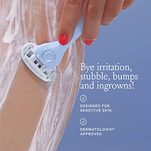Billie Razors for Women Shave Kit ? Women¡¯s Razor + 4 x 5-Blade Razor Refills + Magnetic Holder ? Cool Blue