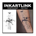 INKARTLINK Tattoo Tech,2 Sheets Extra-Large Semi Permanent Tattoo, Adult Art Design Temporary Tattoos, Lasts 1-2 Weeks, Waterproof, Realistic look, No Adhesive, No reflection (Descending Angel Design?