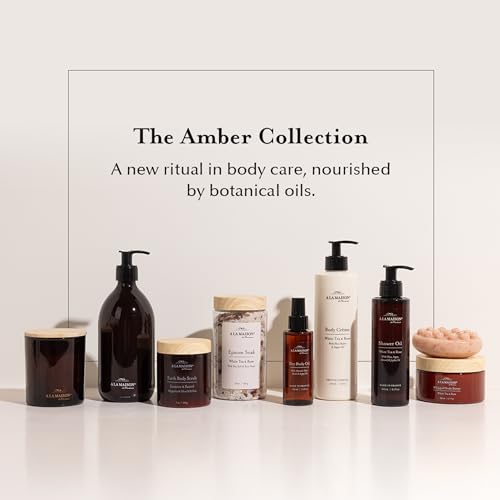 A La Maison Amber Starter Kit - Shower Oil + Body Scrub Fresh Mint & Verveine ? Gently Exfoliates & Softens Skin ? French Formula, Plant-Based