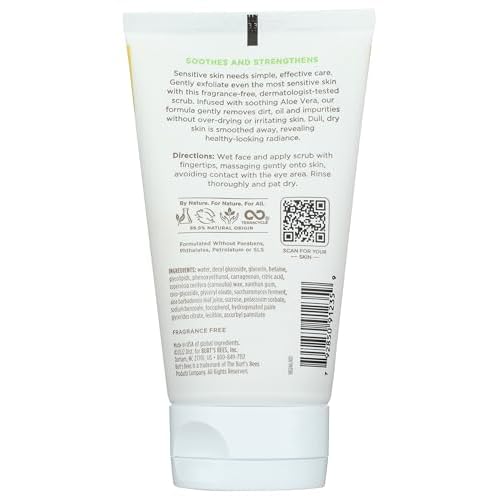 Burts Bees Sensitive Gentle Facial Scrub, 4 Fz