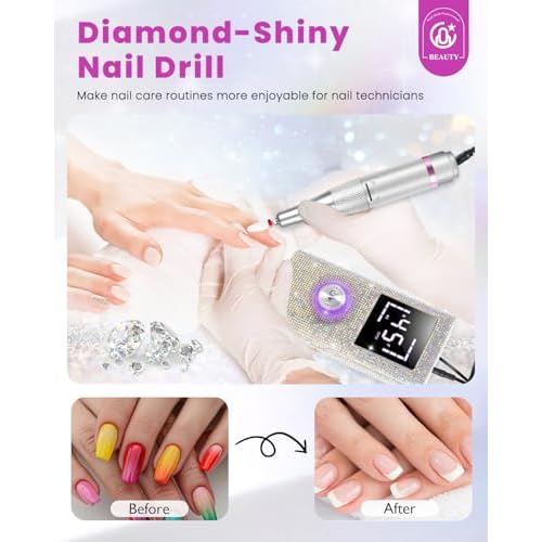 CozyZen Cordless Electric Nail Drill, 45000 RPM Rechargeable Diamond E-File, Portable & Low Noise for Acrylic/Gel Nails, Manicure & Pedicure - Professional & Home Use