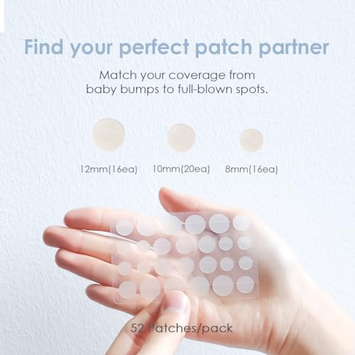 glowiest ASAP Active Spot Alleviating Patch [Bedtime] 52 Patches 8mm (16ea), 10mm (20ea) & 12mm (16ea) | Premium Hydrocolloid Dressing | Simple & Easy Active Treatment