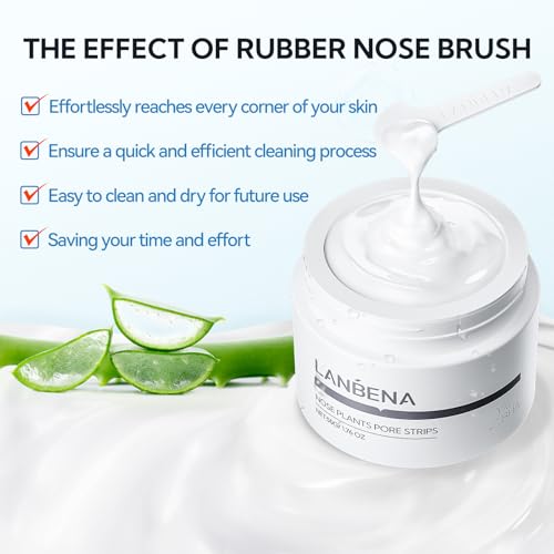 LANBENA Nose Strips for Blackheads (1.76 Oz), 100 pcs Nose Plants Pore Strips, Blackhead Remover Mask, NOTE: Place Bottle in Boiling Water for 5 min to Soften Dry/Solid Cream