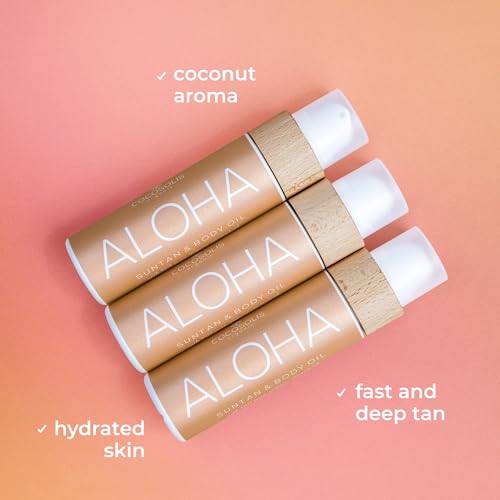 COCOSOLIS ALOHA Sun Tan & Body Oil XL | Organic Tanning Bed Lotion | Get Healthy Deep Chocolate Tan | Tanning Accelerator with 5 Precious Oils to Make Your Skin Glowing & Revitalized