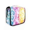 Hanging Toiletry Bag for Women Rainbow Tie Dye Makeup Bag Travel Essentials Toiletries Organizer Bag Colorful Tie Dye Cosmetic Bag Foldable