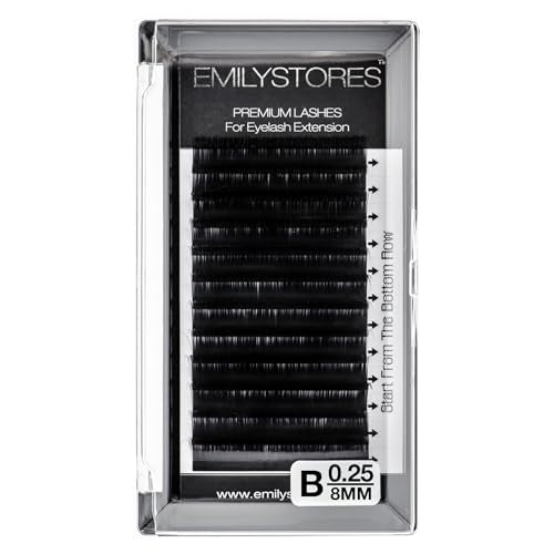 Lash Extensions 0.25mm Thickness B Curl Length 8mm Volume Individual Eyelashes For Eyelash Extensions (0.25,B,8mm)