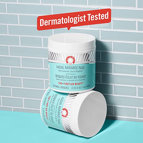 First Aid Beauty Facial Radiance Pads with Glycolic + Lactic Acids ?¢桰 Daily Exfoliating Pads with AHA that Help Tone & Brighten Skin ?¢桰 60 Count