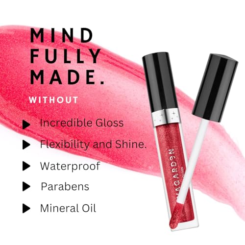 EVAGARDEN Diamond Lip Gloss - Concentration of Pearls Gives Dazzling Shine - Light and Moisturizing Film with Excellent Hold - Spreads Evenly with No Stickiness - 859 Bright Cherry - 0.09 oz