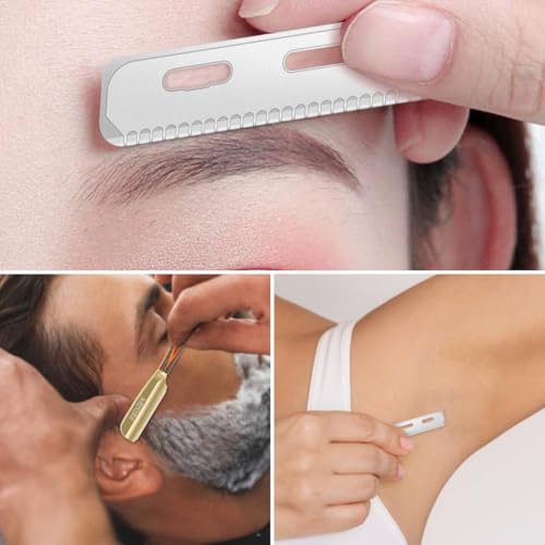 Single Edge Razor Blades,20PCS Replacement Blade with Guard, Silver Barber Razors Blades for Shaving Straight Razor