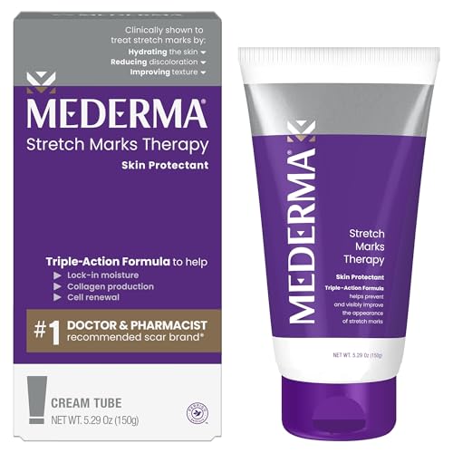 Mederma Scar & Stretch Mark Treatment Bundle - Scar Cream Plus SPF 30 (0.7 oz) and Stretch Marks Therapy Cream (5.29 oz)