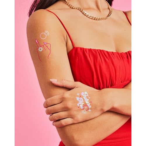 xo, Fetti Bride's Ring Finger Tattoos - Foil Styles | Bachelorette Party Decoration, Bridesmaid Favor, Bride to Be Gift + Bridal Shower Supplies