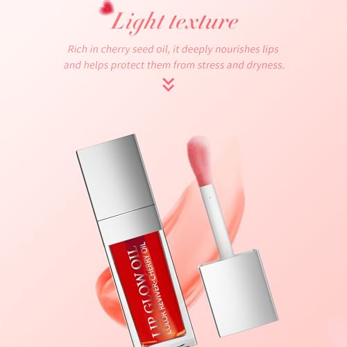 3 Color Plumping Lip Oil, 3-IN-1 Hydrating Lip Gloss Tinted Lip Balm Transparent Toot Lip Oil, Big Brush Head Glitter Shine Long Lasting Moisturizing Lip Glow Oil Nourishing Non-sticky (B#)
