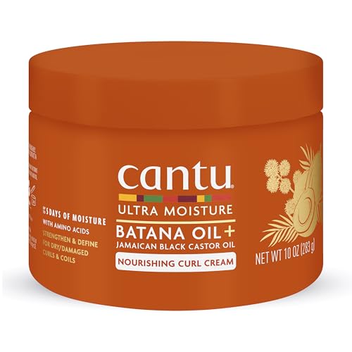 Cantu Ultra Moisture Nourishing Curling Cream with Batana Oil + Jamaican Black Castor Oil, 10 oz