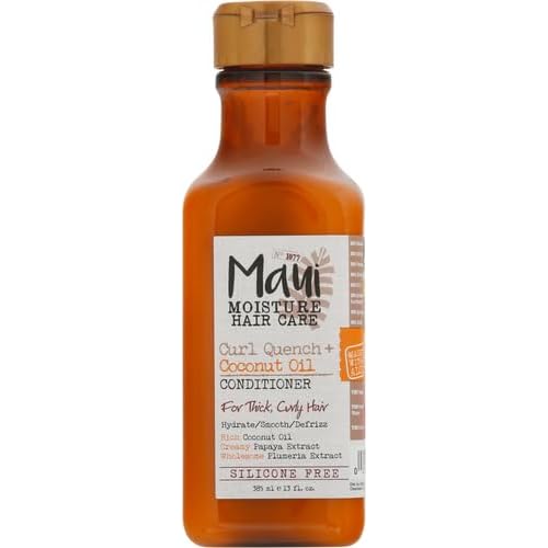 Maui Moisture Curl Quench + Coconut Oil Curl-Defining Anti-Frizz Conditioner to Hydrate and Detangle Tight Curly Hair, Softening Conditioner, Vegan, Silicone & Paraben-Free, 13 fl oz (Pack of 2)