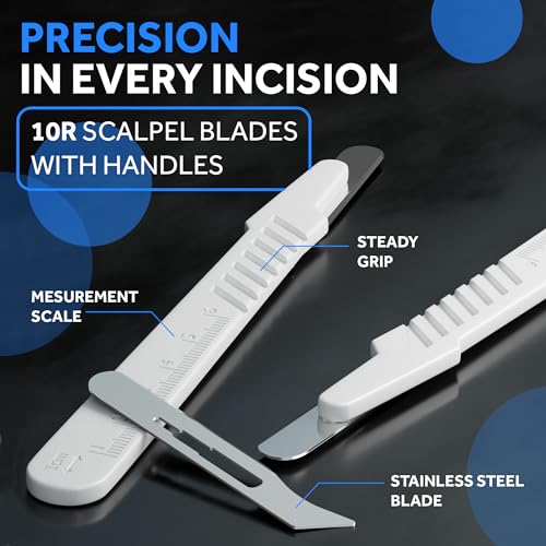 Pack of 20 Disposable Scalpels #14 + 10pcs 10r Blades Dermaplaning Scalpel 10r Blades Scalpel Set