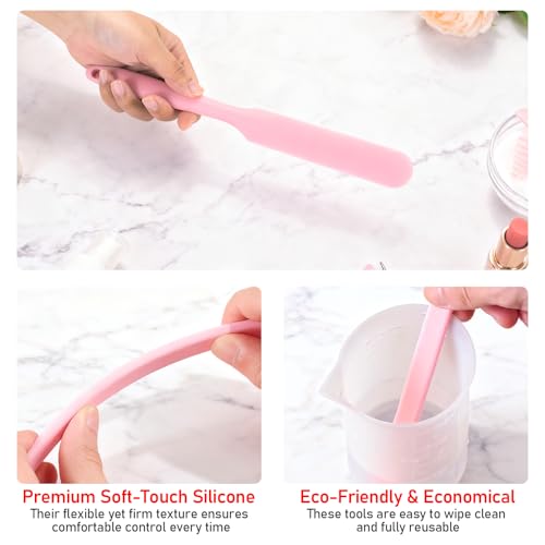 8Pcs Reusable Silicone Wax Applicator Non- Non-Stick Hair Removal Tool for Face, Body, Brows, Spatula Hard Wax Scraper Easy-Clean At-Home or Salon Use