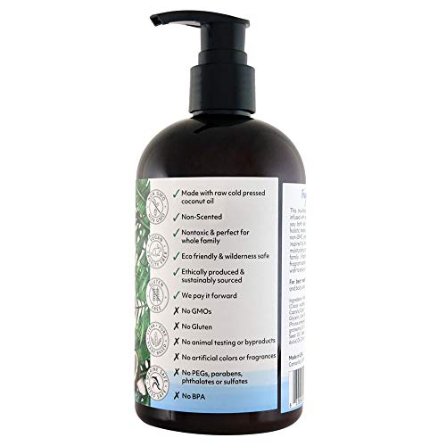 Coco Fiji Face & Body Lotion Infused With Coconut Oil | Lotion for Dry Skin | Moisturizer Face Cream & Massage Lotion for Women & Men | Fragrance Free 12 oz, Pack of 3
