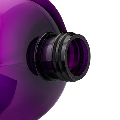 16 oz Empty Refillable Plastic Pump Bottles Dispenser for Thick Products 6 Pk, PET BPA Free, Refillable Shampoo Lotion Soap Labels USA (Purple, White Lotion Pumps, Floral Labels)