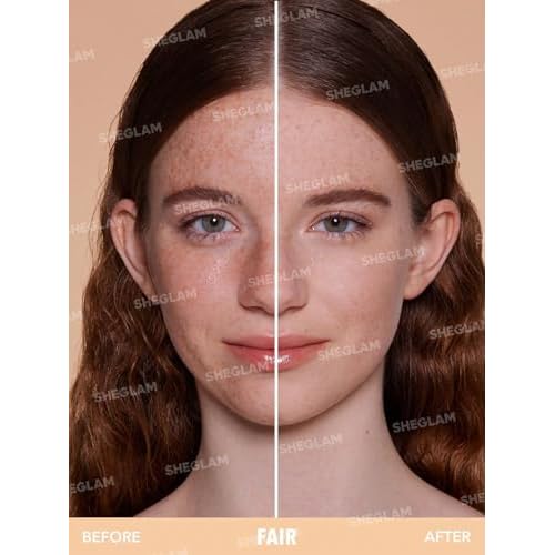 SHEGLAM SKin-Focus Full Coverage Powder Foundation Oil-Control Lightweight Face Pressed Powder Makeup-Nude