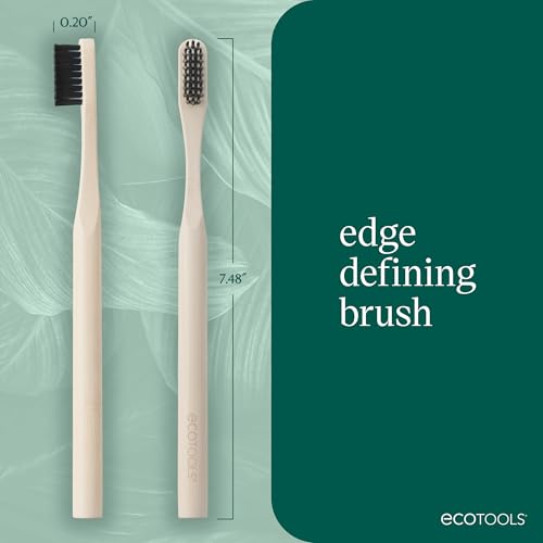 EcoTools Edge Defining Hairbrush, For Precision Styling, Tame Edges, Baby Hair, & Frizz, Dense Synthetic Bristles, Small Brush Head To Style Hairline, Renewable Bamboo, Cruelty-Free, 1 Count