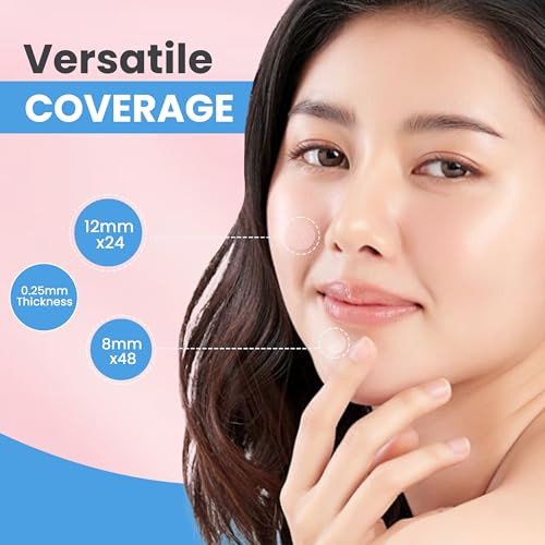 Invisible Hydrocolloid Pimple Patches for Face ? Triple Action Acne Protection, Makeup Cover, 6X Advanced Absorption Technology, Waterproof & Sweatproof, Travel-Friendly (2 Sizes, 72 Count)