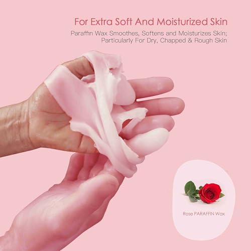 Paraffin Wax Machine for Hand and Feet - 3000ml Hand Wax Paraffin Machine for Arthritis, Touchscreen Paraffin Wax Warmer with 6 Packs Rose Wax (2.64 lbs), Paraffin Bath for Smooth & Soft Skin