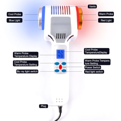Hot and Cold Face Massager, Double Heads Hammer Vibration Massage Instrument, SPA Anti-Wrinkle Skin Tighten Lifting Massage Machine