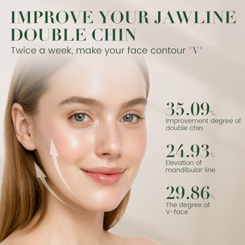 Electric Double Chin Device and V-Face Machine with 6 Modes and 12 Gear Adjustable Intensities - for Jawline Sculptor and Face Slimmer - White