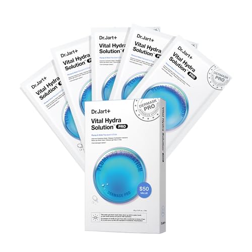 Dr.Jart+ Dermask Vital Hydra Solution Glow Korean Face Mask with Hyaluronic Acid for Glass Skin | Sheet Mask | Korean Skin Care
