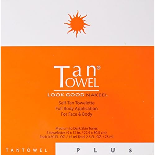 Tan Towel Plus Self-Tan Towelette Full Body, 5 Count (Pack of 1)