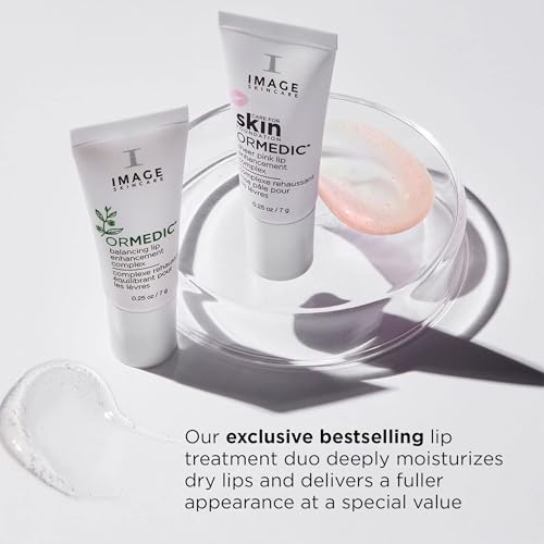 IMAGE Skincare, Ormedic pH Balancing Lip Enhancement Complex, with Avocado Oil & Vitamin E for Deep Hydration, Clear & Seer Pink, Set of 2